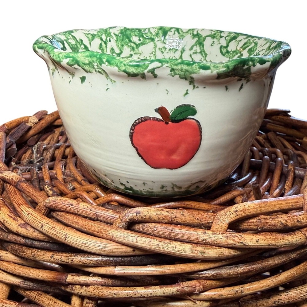 Farmhouse Apple Spongeware Mixing Bowl Country‎ Cottage Kitchen Farmhouse Decor